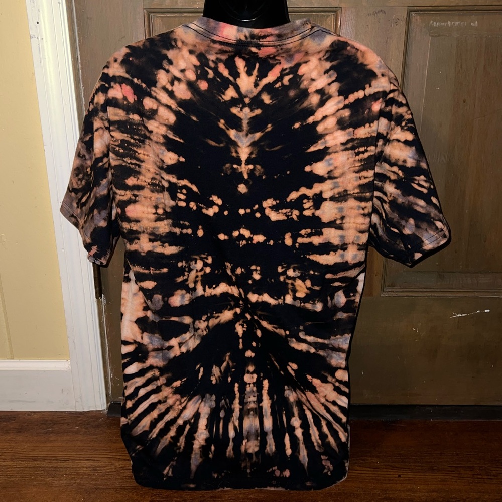 Good Dayz Black Psychedelic Punk Graphic Reverse Tie Dye Short Sleeve Top Size L - Picture 6 of 8